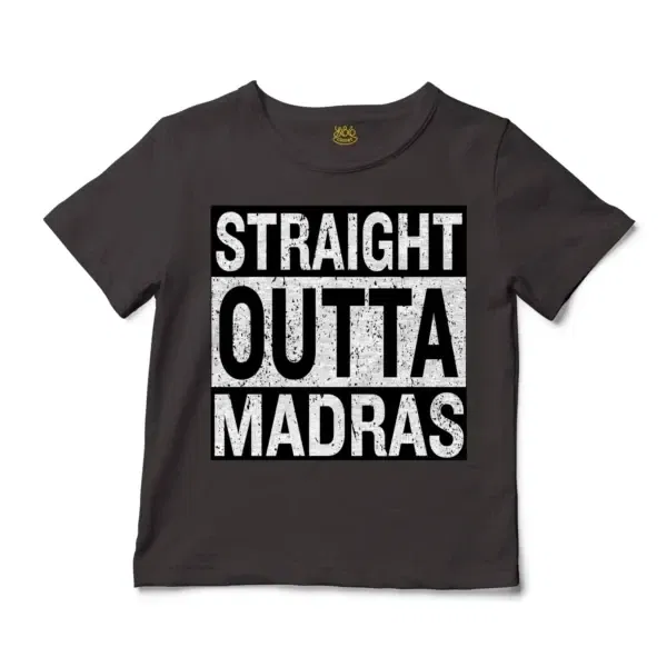 Straight Outta Madras Unisex Toddler T-Shirt in Charcoal Color