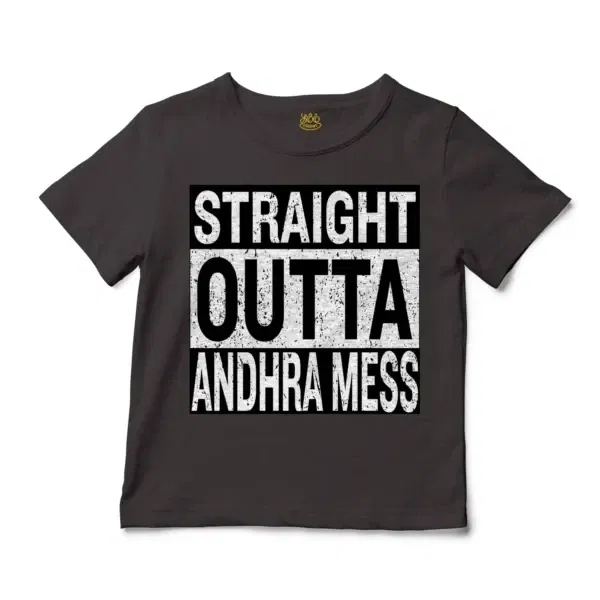 Straight Outta Andhra Mess Unisex Toddler T-Shirt in Charcoal Color