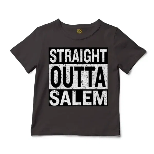 Straight Outta Salem Unisex Toddler T-Shirt in Charcoal Color