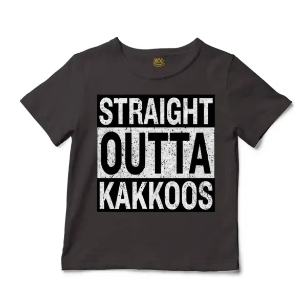 Straight Outta Kakkoos Unisex Toddler T-Shirt in Charcoal Color