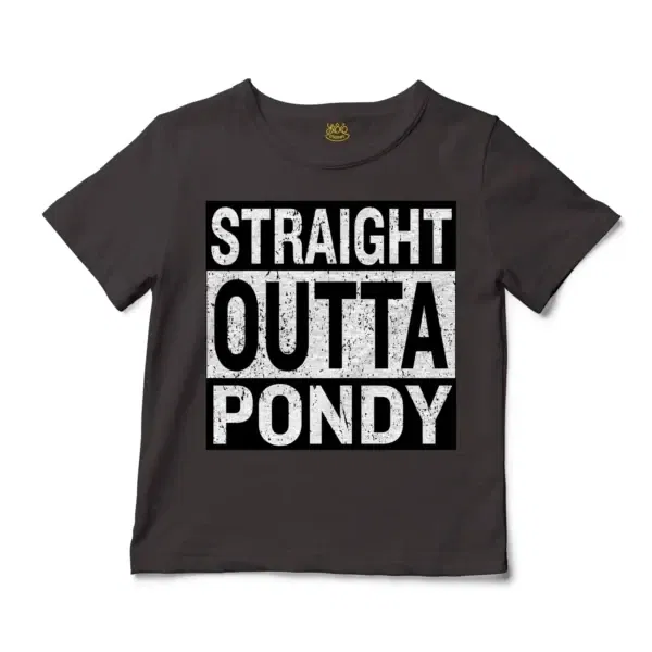 Straight Outta Pondy Unisex Toddler T-Shirt in Charcoal Color