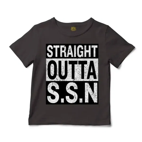 Straight Outta Ssn University Unisex Toddler T-Shirt in Charcoal Color