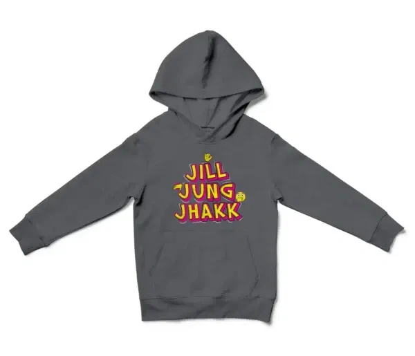 Jill Jung Jhakk Unisex Youth Hoodie in Charcoal Color