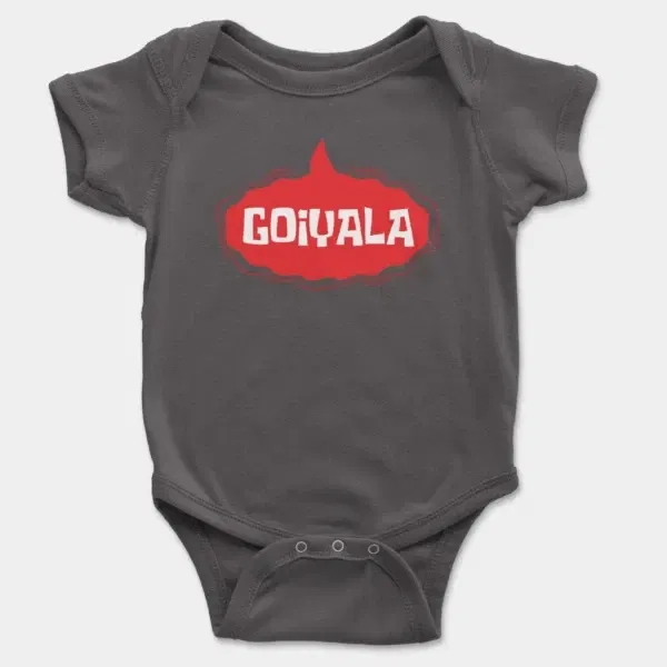 Goiyala Short Sleeve Baby Onesie in Charcoal Color