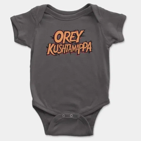 Ore Kushtamappa Short Sleeve Baby Onesie in Charcoal Color