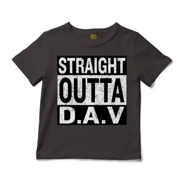 Straight Outta Dav Unisex Toddler T-Shirt in Charcoal Color