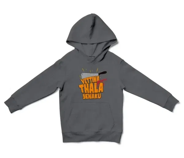 Vettina Thala Yenaku Unisex Youth Hoodie in Charcoal Color