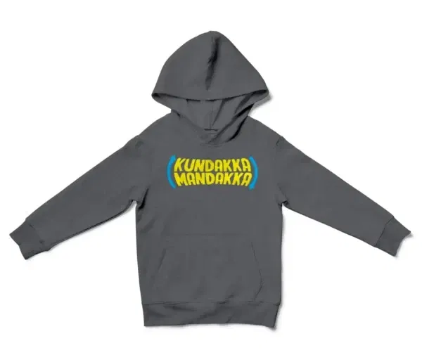 Kundakka Mandakka Unisex Youth Hoodie in Charcoal Color