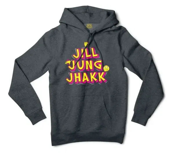 Jill Jung Jhakk Men/Unisex Hoodie in Charcoal Heather Color