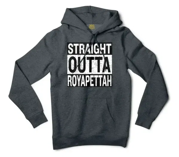 Straight Outta Royapettah Men/Unisex Hoodie in Charcoal Heather Color