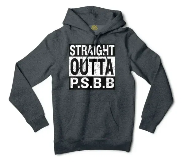 Straight Outta Psbb Men/Unisex Hoodie in Charcoal Heather Color