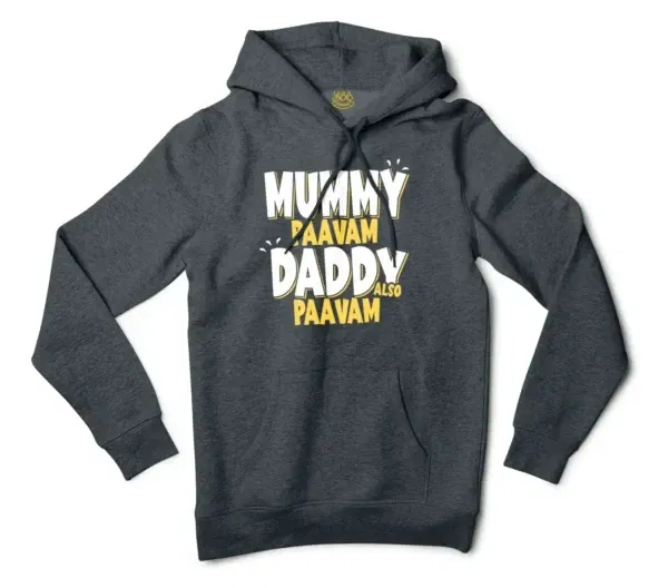 Mummy Paavam, Daddy Also Paavam Men/Unisex Hoodie in Charcoal Heather Color