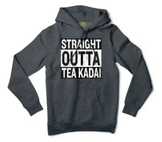 Straight Outta Tea Kadai Men/Unisex Hoodie in Charcoal Heather Color