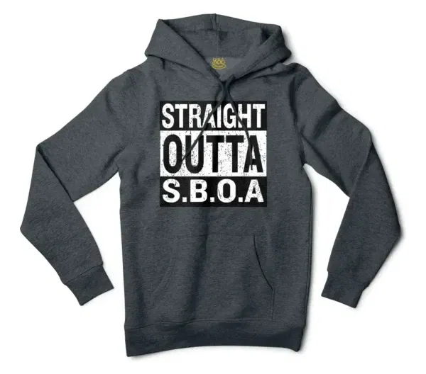 Straight Outta Sboa Men/Unisex Hoodie in Charcoal Heather Color