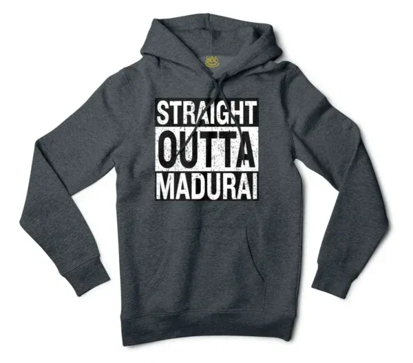 Straight Outta Madurai Men/Unisex Hoodie in Charcoal Heather Color