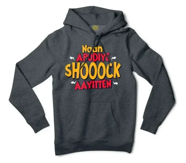 Naan Apudiye Shoooock Aayitten Men/Unisex Hoodie in Charcoal Heather Color