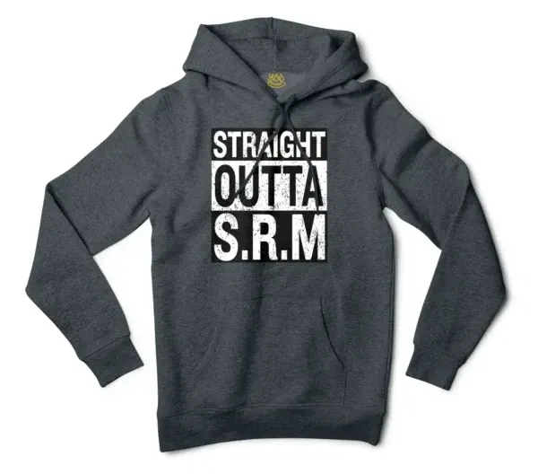 Straight Outta Srm University Men/Unisex Hoodie in Charcoal Heather Color