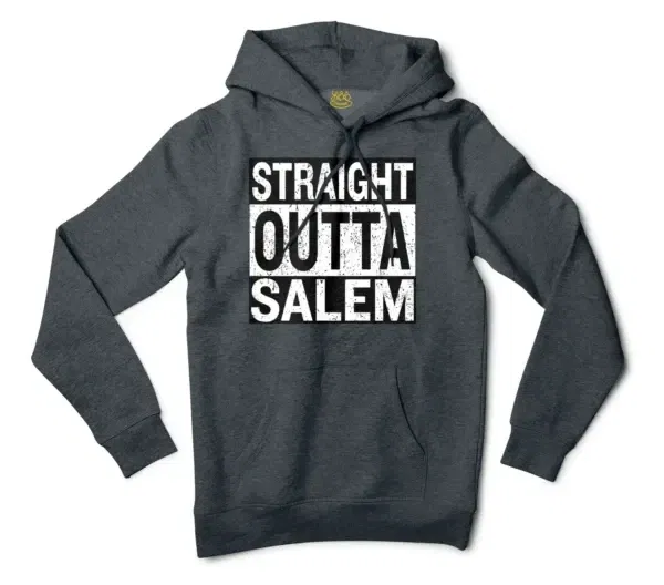 Straight Outta Salem Men/Unisex Hoodie in Charcoal Heather Color