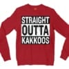 Straight Outta Kakkoos Men/Unisex Long Sleeve Sweatshirt in Cherry Red Color