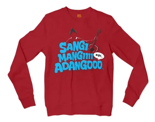 Sangi Mangiiiii….. Adangoooo Men/Unisex Long Sleeve Sweatshirt in Cherry Red Color