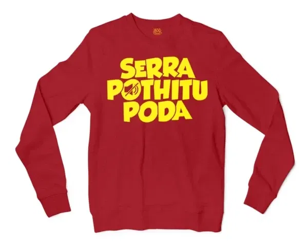 Serra Pothitu Poda Men/Unisex Long Sleeve Sweatshirt in Cherry Red Color