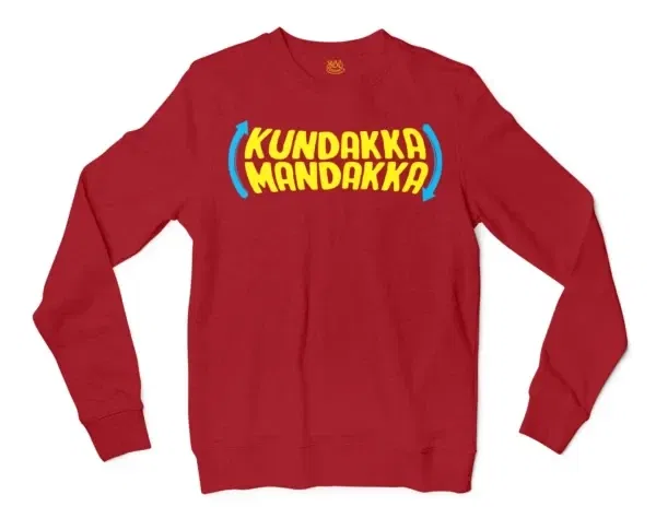 Kundakka Mandakka Men/Unisex Long Sleeve Sweatshirt in Cherry Red Color