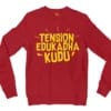 Tension Edukadha Kudu Men/Unisex Long Sleeve Sweatshirt in Cherry Red Color