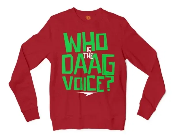 Who Is The Daag Voice Men/Unisex Long Sleeve Sweatshirt in Cherry Red Color