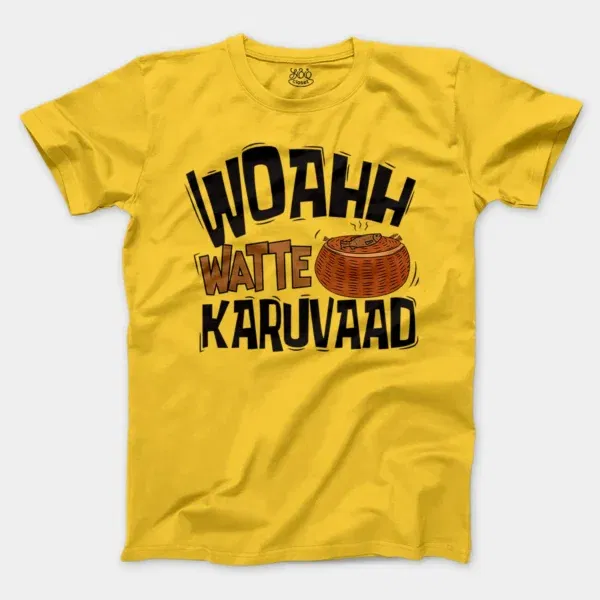 Woahh!! Watte Karuvaad Men/Unisex T-Shirt in Daisy Color