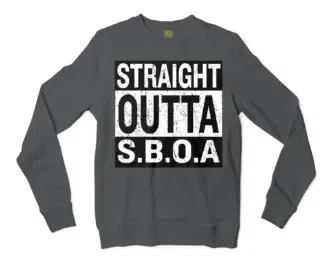 Straight Outta Sboa Men/Unisex Long Sleeve T-Shirt in Dark Heather Color