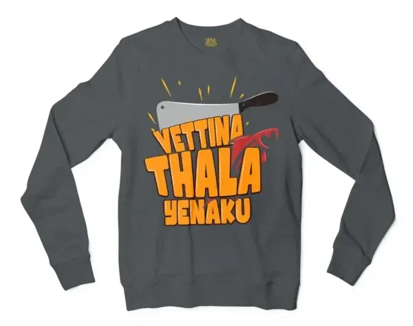 Vettina Thala Yenaku Men/Unisex Long Sleeve T-Shirt in Dark Heather Color