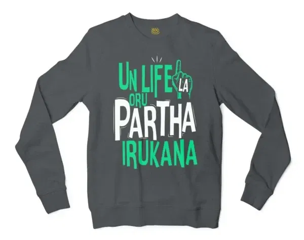 Un Life La Oru Partha Irukana Men/Unisex Long Sleeve T-Shirt in Dark Heather Color