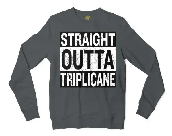 Straight Outta Triplicane Men/Unisex Long Sleeve T-Shirt in Dark Heather Color