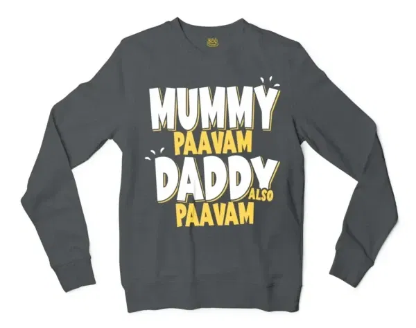 Mummy Paavam, Daddy Also Paavam Men/Unisex Long Sleeve T-Shirt in Dark Heather Color