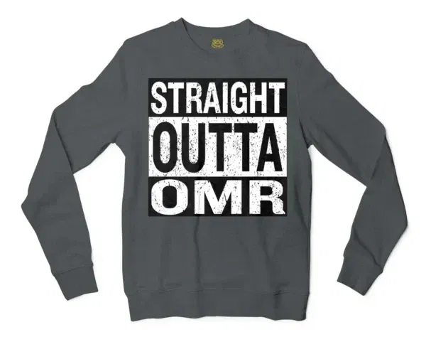 Straight Outta Omr Men/Unisex Long Sleeve T-Shirt in Dark Heather Color