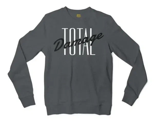 Total Damage Men/Unisex Long Sleeve T-Shirt in Dark Heather Color