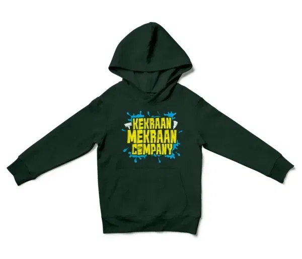 Kekraan Mekraan Company Unisex Youth Hoodie in Forest Green Color