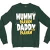 Mummy Paavam, Daddy Also Paavam Men/Unisex Long Sleeve Sweatshirt in Forest Green Color