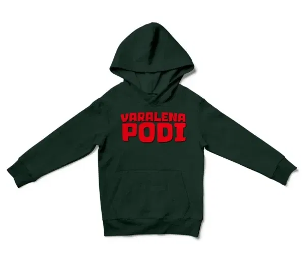 Varalena Podi Unisex Youth Hoodie in Forest Green Color