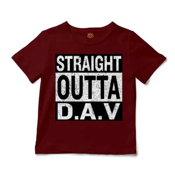 Straight Outta Dav Unisex Toddler T-Shirt in Garnet Color