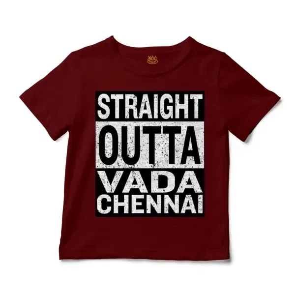 Straight Outta Vada Chennai Unisex Toddler T-Shirt in Garnet Color