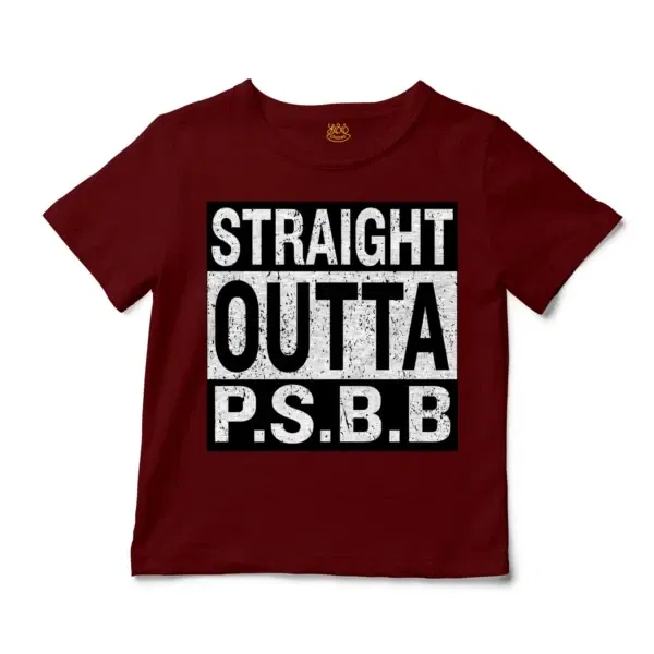 Straight Outta Psbb Unisex Toddler T-Shirt in Garnet Color