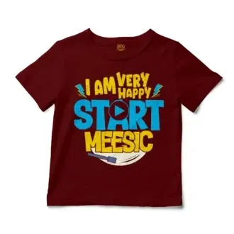 I Am Very Happy… Start Meesic Unisex Toddler T-Shirt in Garnet Color