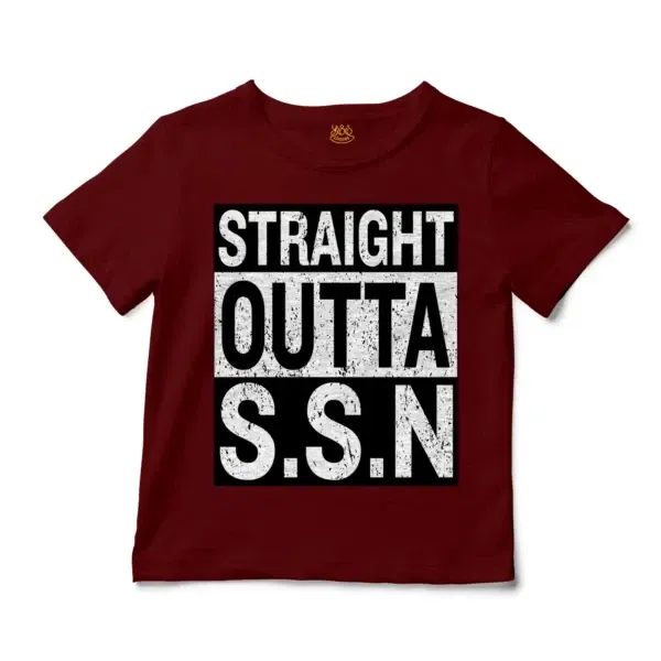 Straight Outta Ssn University Unisex Toddler T-Shirt in Garnet Color