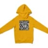 Straight Outta Triplicane Unisex Youth Hoodie in Gold Color
