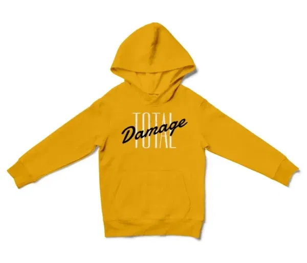 Total Damage Unisex Youth Hoodie in Gold Color