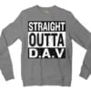 Straight Outta Dav Men/Unisex Long Sleeve Sweatshirt in Graphite Heather Color
