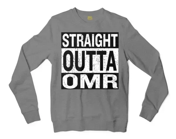 Straight Outta Omr Men/Unisex Long Sleeve Sweatshirt in Graphite Heather Color