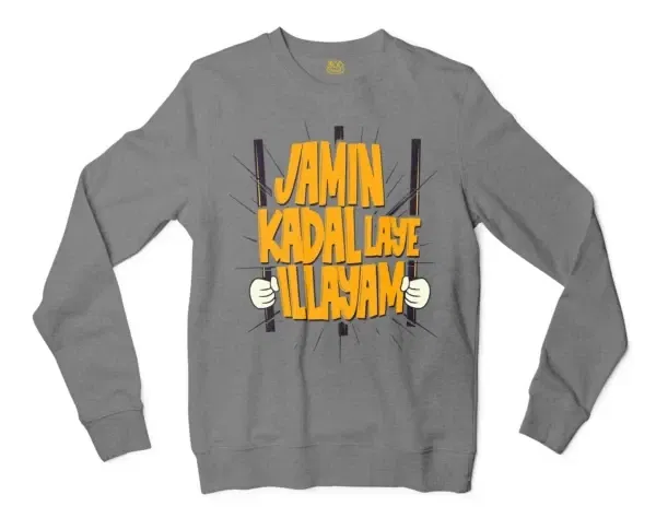 Jamin, Kadal Laye Illayam Men/Unisex Long Sleeve Sweatshirt in Graphite Heather Color