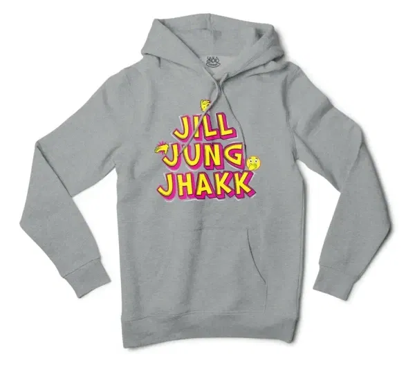 Jill Jung Jhakk Men/Unisex Hoodie in Grey Heather Color